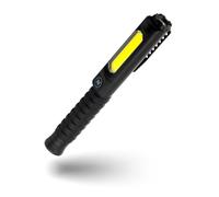 NEBO Big Larry Pro Plus - Torcia LED Potente Professionale da 600 lumen - Con luce da lavoro COB - Base magnetica con clip da tasca per illuminazione a mani libere,Nero
