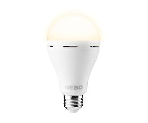 NEBO Blackout Backup - Lampadina LED e27 di emergenza - Con batteria interna ricaricabile per una luce brillante fino a 12 ore - Con gancio per appenderla
