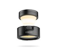 NEBO Poppy Puck - Luce LED ricaricabile USB C e lanterna pieghevole, 300 lumen, base magnetica, gancio per appendere, modalità tremolante per campeggio, emergenza e trasporto quotidiano