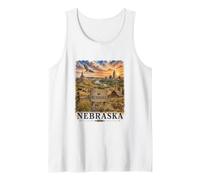 Nebraska Acquerello Prairie Paesaggio Viaggi Design Canotta