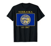 Nebraska Flag 37th US State 1867 Nebraskan Maglietta