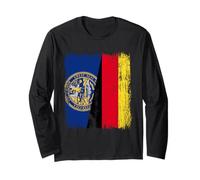 Nebraska Germania Mezza Bandiera Nebraska Stato Tedesco Patrimonio Maglia a Manica