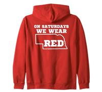 Nebraska Il Sabato indossiamo Il Rosso Felpa con Cappuccio