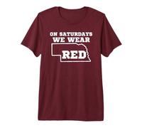 Nebraska Il Sabato indossiamo Il Rosso Maglietta Premium
