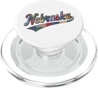 Nebraska Patchwork Script Cute Feminine State Womens Girls PopSockets PopGrip per MagSafe
