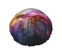 Nebula and Galaxy in The Universe - Cuffia da doccia da donna, a doppio strato, spessa, riutilizzabile, impermeabile, con fascia elastica, lavabile, per uomini e donne, spa