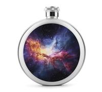 Nebula And Galaxy In The Universe - Fiaschetta in acciaio inox a prova di perdite, portatile, circolare, per vino, campeggio, pesca, feste di nozze, 150 ml