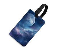 Nebula and Moon - Etichette per bagagli con carta d'identità, etichette resistenti per borse da viaggio, impermeabili, per valigie, zaini e custodie da viaggio, stile nero
