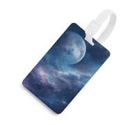 Nebula and Moon - Etichette per bagagli con carta d'identità, etichette resistenti per borse da viaggio, impermeabili, per valigie, zaini e custodie da viaggio, stile bianco