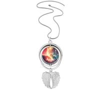 Nebula Mutual Impact Blue Nebula Pattern Pendant Angel Wings Rotante Collana Gioielli