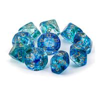 Nebula Oceanic/gold Luminary Set of Ten d10s