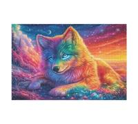 Nebula Rainbow Fox Rompicapo 1000 Pezzi Per Nonni E Nipoti Starry Nebula Glow Cartone Rigido Esercizio Mentale Per Serate in Famiglia Da Passatempo Con Poster Incluso 1000 PCS
