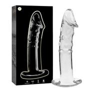 Dildo in Vetro Borosilicato 18,5 x 4 cm - Trasparente