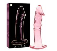 Dildo in Vetro Borosilicato 18,5 cm - Rosa