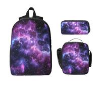 Nebula Star Set zaino per ragazze e ragazzi con borsa per il pranzo astuccio spaziale 3 pezzi borse scolastiche isolate lunchbox regali per donne uomini