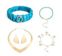 NebulaGlam 5PCS Set di Accessori Principessa Araba, Arabian Princess Costume Accessori, Accessori per il costume della principessa Jasmine, per Carnevali e Feste a Tema