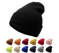 NebulaGlam Beanie Hat, Cappello Invernale Lavorato a Maglia Cappello, Hat Hut Berretto Cappello Invernale da Donna Uomo, Design Classico - Moderno - Morbido - Elastico - Traspirante (Nero)