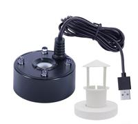 Nebulizzatore a 4 LED, per interni ed esterni, umidificatore per fontane d'acqua, laghetti, vaschette per uccelli, vaso roccioso per feste (nero)