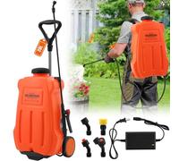 Nebulizzatore a Batteria 20L, carrello con ruote regolabile, 0-65 PSI, Atomizzatore a Spalla con 4 ugelli per diserbo, spruzzatura, pulizia, industria, commercio, medicina, ecc