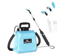 Nebulizzatore a Batteria, 5L Spruzzatore Elettrico per Diserbo con 2 Ugelli per Nebbia, 2 Velocità di Spruzzo, Lancia Telescopica, Pompa Irroratrice a Batteria per Giardino, Cortile (Blu)