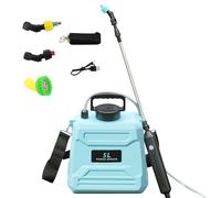 Nebulizzatore a Spalla 5/8 LT, Nebulizzatore Giardino a Batteria Con 3 Ugelli per Nebbia, Manico Ricaricabile USB e Bacchetta Retrattile, per Diserbo Spray Pulizia (Blu 5L)