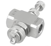 Nebulizzatore d'aria in acciaio inox 1/4BSPT con ago regolabile per ambienti di raffreddamento e umidificazione, miscelatore a bassa pressione, angolo di spruzzo di 80 gradi
