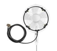 Nebulizzatore Giardino,Kit Nebulizzatori Acqua Esterno con Linea di Nebulizzazione da 9,84 piedi e 5 Ugelli in Ottone per la Maggior Parte da Ventilatore da Esterni (Ventilatori Non Incluso)