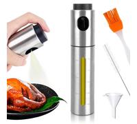 Nebulizzatore Olio Spruzzatore Olio Acciaio Inossidabile 100 ml, Multifunzione Spruzzino Olio con Spazzole e Imbuto e pennello ad olio, Spruzzatore di Olio per Cucina Cucinare Forno BBQ