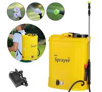 Pompa Nebulizzatore da Spalla Irroratrice Alimentazione a Batteria 12Ah Ricaricabile Capacità 16Lt Pressione 2-3 BAR Asta Nebulizzante in Acciaio Spallacci Imbottiti e 3 Ugelli di Spruzzatura