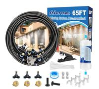 Nebulizzatori pre-assemblati per patio esterno, sistema di raffreddamento nebulizzatore esterno con filtro, 19 m, kit nebbia cortile per giardino, serra, ponte, ombrello, baldacchino, piscina,