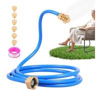 Nebulizzatori regolabili per patio esterno, sistema di raffreddamento portatile flessibile 3 in 1 con ugelli in ottone anti-intasamento, irrigatore per tubo esterno per giardino, trampolino, piscina e