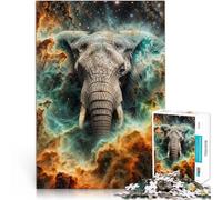 Nebulosa Cosmica Elefante Puzzle 1000 pezzi per adolescenti Difficile da completare ma divertente e umoristico è ideale come regalo per tutta la famiglia 38x26cm