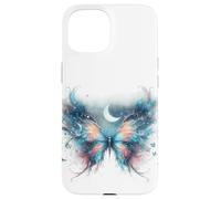 Nebulosa Farfalla Blu Chiaro di Luna Galassia Mistica Farfalle Custodia per iPhone 15