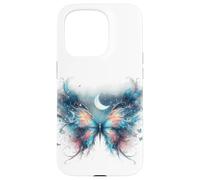 Nebulosa Farfalla Blu Chiaro di Luna Galassia Mistica Farfalle Custodia per iPhone 15 Pro