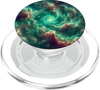Nebulosa Mistica Cosmica - Verde Spaziale Vorticoso PopSockets PopGrip per MagSafe