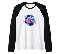 Nebulosa Nuvole e Stelle nello Spazio Maglia con Maniche Raglan