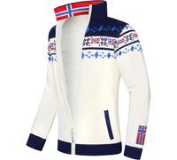 Nebulus Canadian Cardigan da Uomo, Uomo, Canadian, Bianco/Navy, L