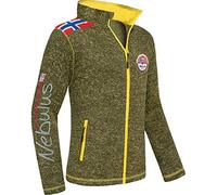 Nebulus Giacca in pile da uomo NORKY, calda giacca in pile, con chiusura lampo lunga, Gap Verde Melie, L