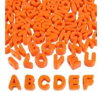 NEBURORA 78 pezzi Ciondoli a forma di lettera con foro grande, Orange | Perline con lettere per ciondoli per borse, perline dell'alfabeto per braccialetti, lettere grosse in acrilico dalla A alla Z