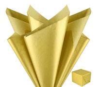 NEBURORA Carta velina metallizzata dorata per sacchetti regalo 60 fogli Carta velina da imballaggio dorata sfusa per confezioni regalo di Natale Artigianato d'arte Compleanno Decorazione di nozze