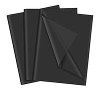 NEBURORA Carta velina nera per sacchetti regalo 60 fogli 35 x 50 cm Carta da regalo nera opaca per riempire confezioni regalo Artigianato fai da te Compleanno Matrimonio Halloween (Nero)