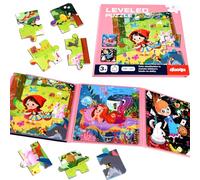 NEBURORA Puzzle magnetici per bambini piccoli, giocattoli educativi da viaggio, attività con auto e aereo, 37 pezzi di puzzle magnetici didattici per viaggi su strada, regali di compleanno per bambini