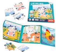 NEBURORA Puzzle magnetici per bambini piccoli, giocattoli educativi da viaggio, attività con auto e aerei, 37 pezzi Puzzle magnetici didattici per viaggi su strada, regali di compleanno per bambini