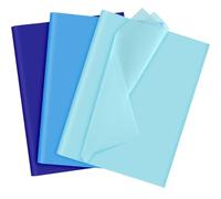 NEBURORA Set di carta da regalo blu assortita 60 fogli di carta velina da avvolgere in 3 colori per confezioni regalo fai da te Pasqua Baby Shower Compleanno Matrimonio e decorazione blu per feste