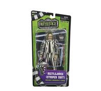 NECA BEETLEJUICE (1988) Figura In Scala 7” Con Abito A Righe BIANCO E NERO