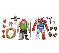 NECA- TMNT Cartoon Dirtbag/GROUNDCHUCK 2-Pack Statue, Multicolore, 81893