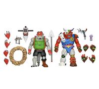 NECA- TMNT Cartoon Dirtbag/GROUNDCHUCK 2-Pack Statue, Multicolore, 81893