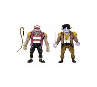 NECA - Figurine TMNT Tortues Ninja Tartarughe in Time - Confezione da 2 pirate Rocksteady & Bebop 18 cm - 0634482541760