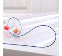 NECAUX - Copritavolo in PVC Trasparente per Tavolo da 1,5 mm di Spessore, 150 cm x 200 cm, in Vinile Trasparente, per Cucina, Legno, per Tavolo da Pranzo e Tavolo da 7 Piedi