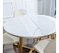 NECAUX Tovaglia rotonda trasparente da 137 cm, spessore 1,5 mm, non restringente, antiscivolo, impermeabile, a prova di olio, tovaglia in plastica protettiva per venature del legno, tavolo da pranzo e